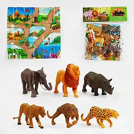 Набір диких тварин 6 шт, ігрове поле, у пакеті "TK Group"