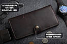 Клатч чоловічий з натуральної шкіри портмоне на кнопці LONG WALLET MenStuff BRWN коричневий, фото 2