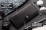 Портмоне клатч чоловічий натуральна шкіра LONG WALLET MenStuff BLACK чорний гаманець, фото 2
