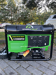 Генератор бензиновий однофазний5.7-6.1 кВт Greenfield G-EC6800PEW Електростанція Електрогенератор