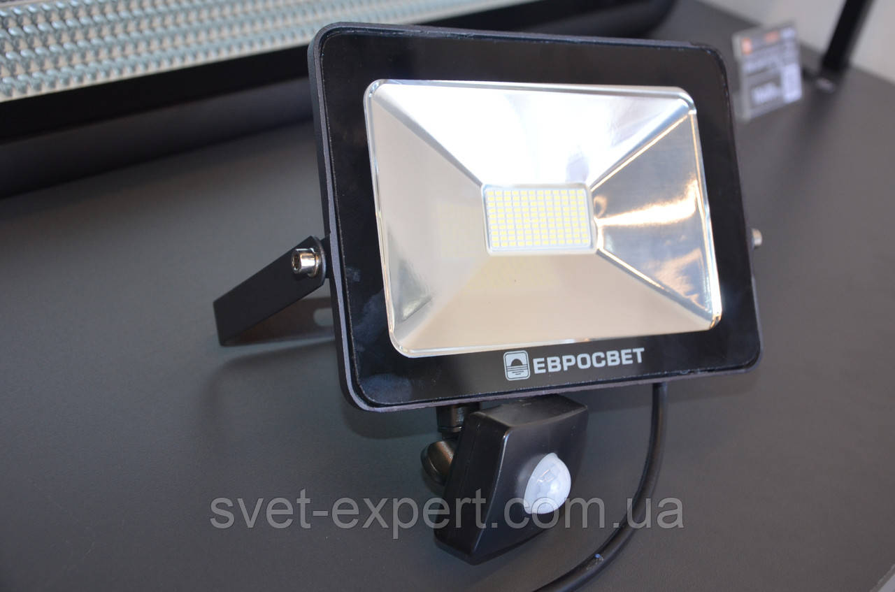 Прожектор з датчиком руху 50w 4000Lm 6400K IP65, фото 1
