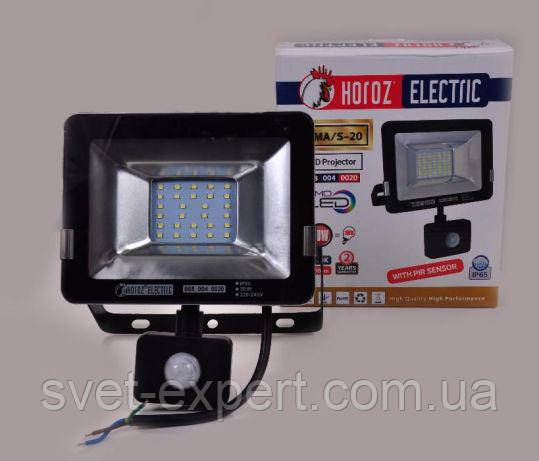 Прожектор з датчиком руху IP65 SMD LED 20W 6400K 1000lm 220-240v
