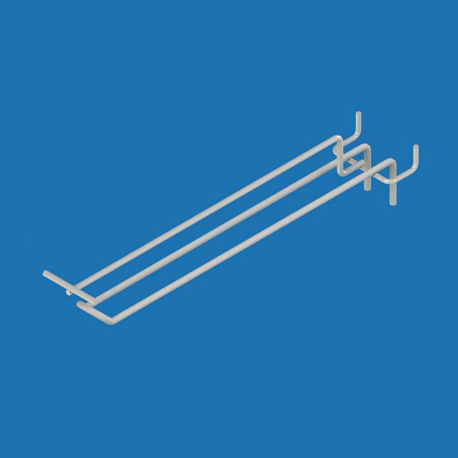 Гачок подвійний з цінникотримачем на перфорацію 200 мм D4 мм