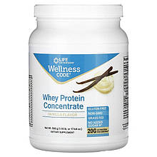 Сироватковий протеїн Life Extension "Wellness Code Whey Protein Concentrate" з ванільним смаком (500 г)