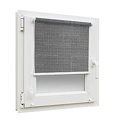 Готові рулонні штори Льон 519 (темно-сірий колір) з фіксацію