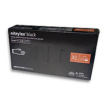 Перчатки нитриловые черные Nitrylex нестерильные неопудреные 100шт/уп (Размер L )