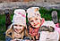 Дизайнерський набір шапка-хомут Love для дівчинки/бордо, фото 3