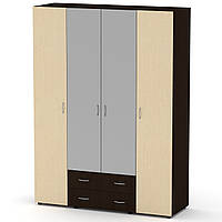 Шкаф для одежды с зеркалами Компанит Шкаф-7 венге комби KB, код: 6540712