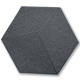 Декоративний самоклеючий шестикутник 3D чорний 200x230мм (1106)
