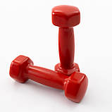 Набір для фітнесу 2в1 килимок для фітнесу та спорту (каремат) + гантелі 2шт по 1 кг OSPORT Set 14 (n-0045) Червоний, фото 5