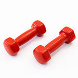 Набір для фітнесу 2в1 килимок для фітнесу та спорту (каремат) + гантелі 2шт по 2 кг OSPORT Set 16 (n-0047) Червоний, фото 5