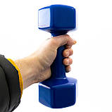 Набір для фітнесу 2в1 килимок для фітнесу та спорту (каремат) + гантелі 2шт по 5 кг OSPORT Set 20 (n-0051) Синій, фото 5