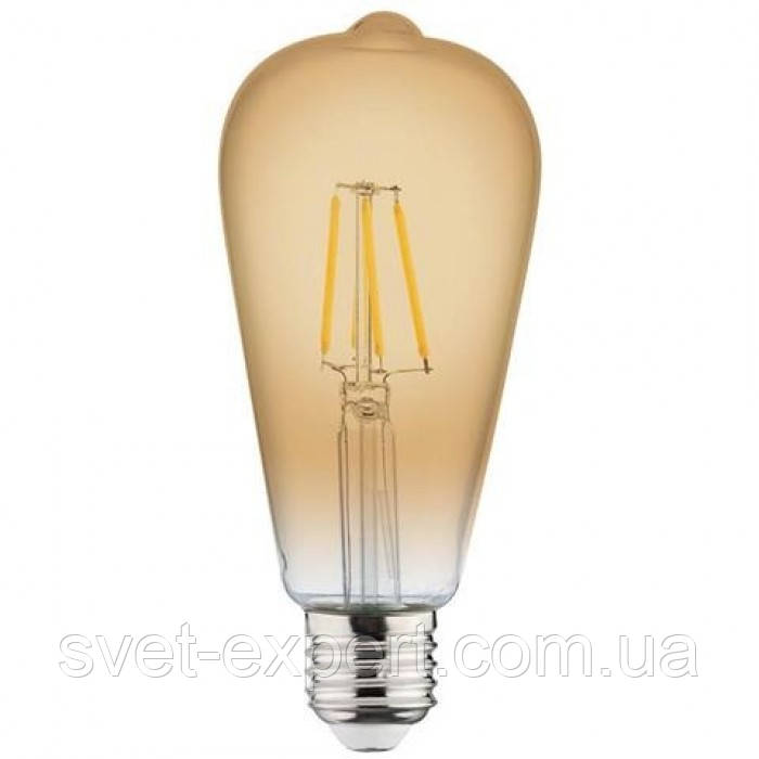 Лампа FILAMENT LED A60 6W Е27 2200K 540Lm 220-240V - фото 1 - id-p1955828156