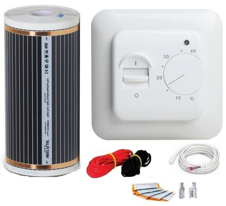 Тепла підлога плівка HEAT PLUS 7м2 (0.5 м х 14 м) 1540Вт/ 220Ват/м2 з механічним терморегулятором RTC 70
