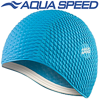 Шапочка для плавания женская шапочка для бассейна латекс Aqua Speed BOMBASTIC голубая