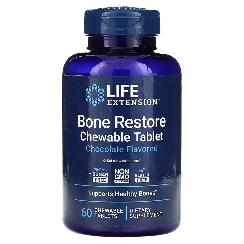 Комплекс для відновлення кісток Life Extension "Bone Restore" із шоколадним смаком (60 жувальних таблеток)