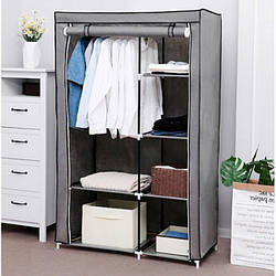 Тканинна шафа для речей Storage Wardrobe 88105 складаний гардероб 2 секції, 105 х 45 х 170 см Сірий