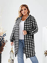 Кардиган на блискавці з капюшоном з альпаки батальні розміри, фото 2