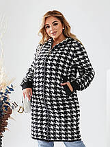 Кардиган на блискавці з капюшоном з альпаки батальні розміри, фото 4