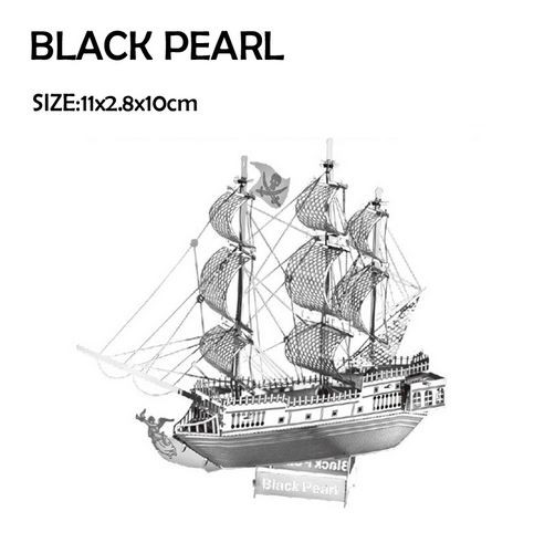 Металевий 3D конструктор корабель BLACK PEARL