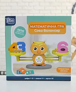 Математична гра "Сова балансир" (53 елементи, 3 рівні гри, 30 двосторонніх карток) 4FUN Game Club