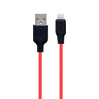 Кабель USB Hoco X21 Plus Silicone USB - Lightning 2.4A 1m Черно-Красный AG, код: 7510134