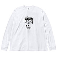 Білий лонгслів Nike x Stussy унісекс Стуссі Стассі Найк