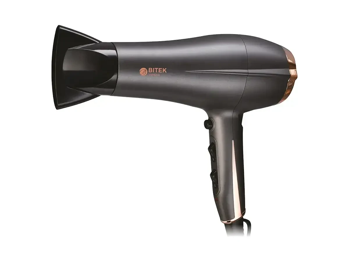 Професійний фен для волосся на 2200Вт із захистом від перегріву BITEK BT-409B Чорний, фото 1