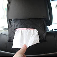 Автомобільна серветниця, органайзер для серветок в автомобіль (чорний)