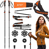 Треккинговые палки Mountain Goat Pro+ 43-130 см MG0008 Black/Orange