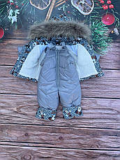 Зимовий дитячий теплий костюм від 1 року розміри 80-86 86-92 92-98 98-104 курточка та штанці - хутро єнота, фото 3