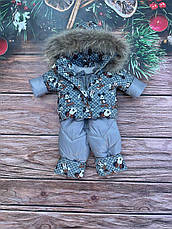 Зимовий дитячий теплий костюм від 1 року розміри 80-86 86-92 92-98 98-104 курточка та штанці - хутро єнота, фото 4
