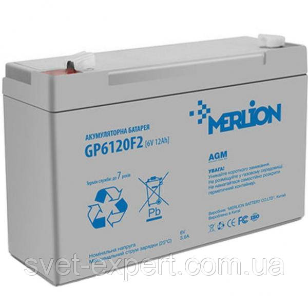 Аккумулятор MERLION AGM GP612F2 6 V 12Ah ( 150 x 50 x 95 (100) ) Q10