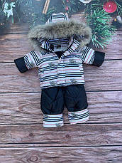 Зимовий дитячий теплий костюм від 1 року розміри 80-86 86-92 92-98 98-104 курточка та штанці - хутро єнота, фото 3