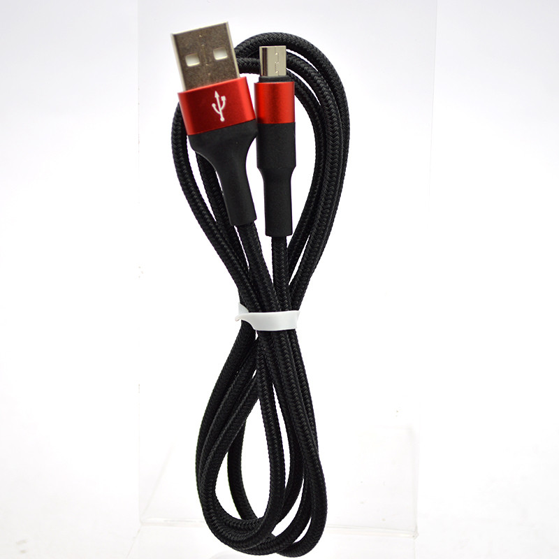 Кабель Tornado TX7 Nylon Cable Micro USB 2.4A 1M Black, фото 2