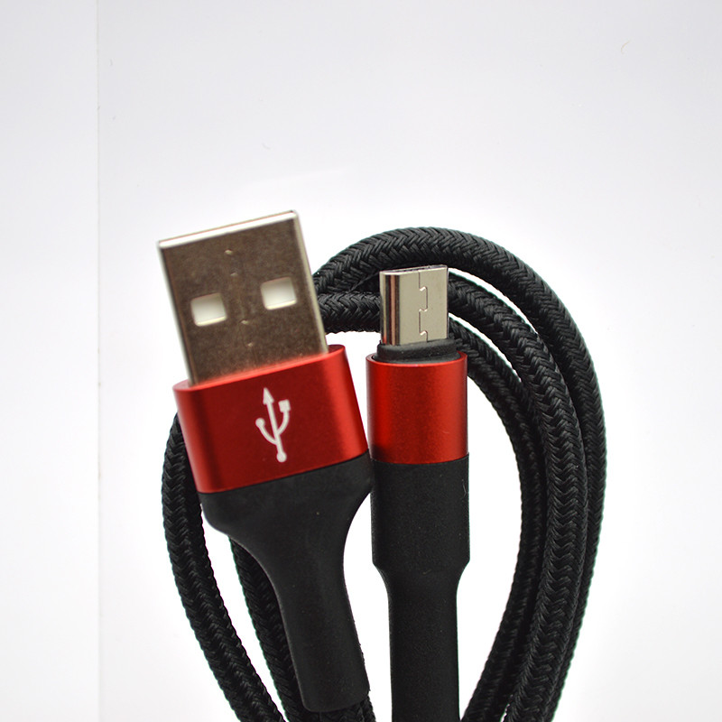 Кабель Tornado TX7 Nylon Cable Micro USB 2.4A 1M Black, фото 3