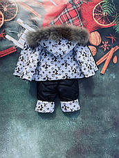 Зимовий дитячий теплий костюм від 1 року розміри 80-86 86-92 92-98 98-104 курточка та штанці - хутро єнота, фото 4