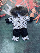 Зимовий дитячий теплий костюм від 1 року розміри 80-86 86-92 92-98 98-104 курточка та штанці - хутро єнота, фото 5
