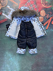 Зимовий дитячий теплий костюм від 1 року розміри 80-86 86-92 92-98 98-104 курточка та штанці - хутро єнота, фото 2