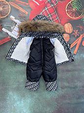 Зимовий дитячий теплий костюм від 1 року розміри 80-86 86-92 92-98 98-104 курточка та штанці - хутро єнота, фото 4