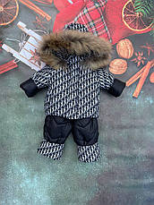 Зимовий дитячий теплий костюм від 1 року розміри 80-86 86-92 92-98 98-104 курточка та штанці - хутро єнота, фото 2