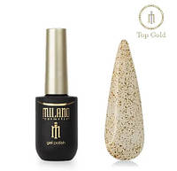 Каучукове верхнє покриття (топ/фініш) для манікюру із золотим шиммером Milano Top Shimmer (Gold) 12ml