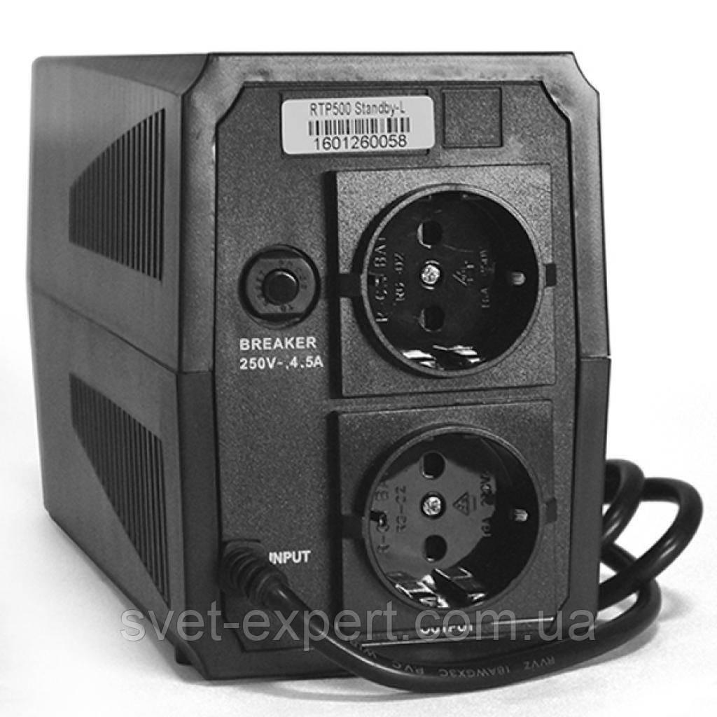 ИБП Ritar RTP500 (300W) Standby-L, LED, AVR 1st, 2xSCHUKO socket, 1x12V4.5Ah, plastik Case Q4 ( 295*140*205 ) - фото 2 - id-p1955863471