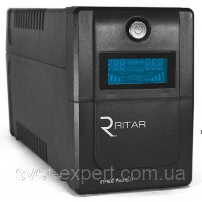 ИБП Ritar RTP800 (480W) Proxima-D, LCD, AVR, 3st, 2xSCHUKO socket, 1x12V9Ah, plastik Case Q4 5,4 кг - фото 1 - id-p1955863479