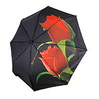 Женский зонт-полуавтомат Swifts Бутоны роз Черный 18035-6 AG, код: 8110135