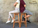 Барний високий дерев'яний ПАБ табурет стілець Адам та Ева для кафе та бару, фото 3