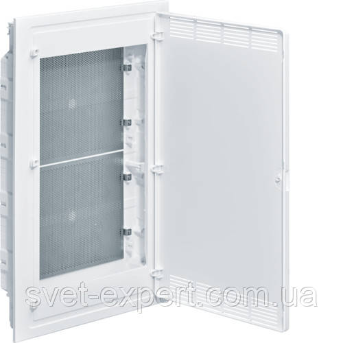 VF418PZF Hager щит 4-рядний для ММ-обладнання, внутрішньої установки, білі пластикові перфорированые двері,
