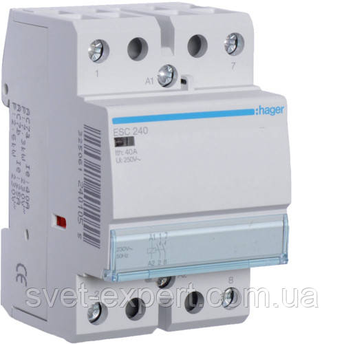 Контактор 40A Hager ESC240, 2НВ, 230В