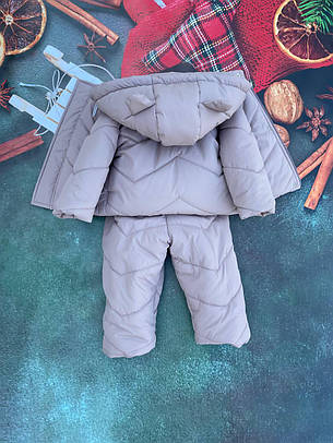 Зимовий дитячий теплий костюм від 1 року розміри 80-86 86-92 92-98 98-104 курточка та штанці, фото 2