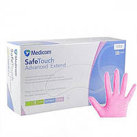 Перчатки нитриловые Medicom текстурированные M 100 шт уп Розовые (MedicomрозовыеM) IS, код: 1853310